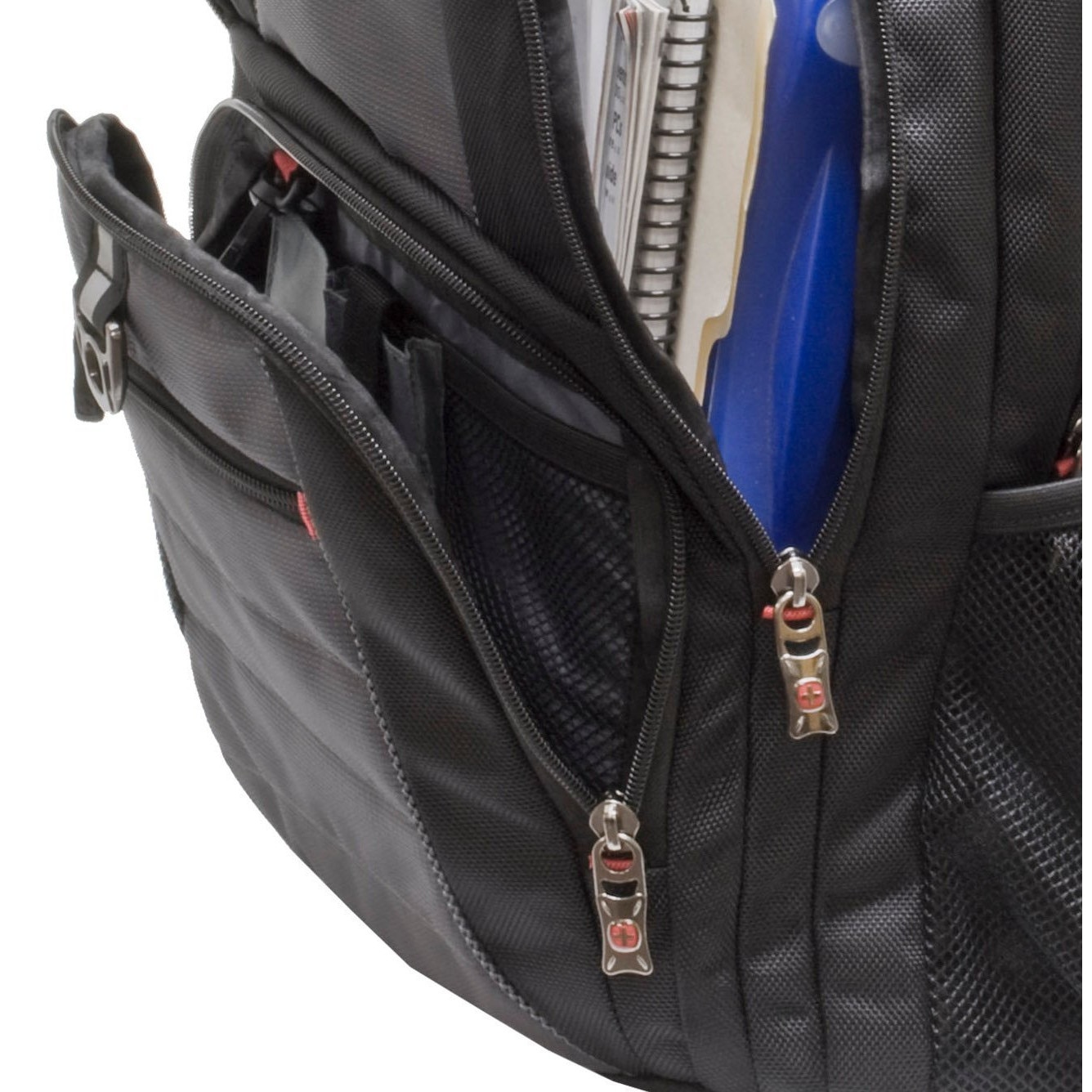 Rucsac business Wenger Pillar, negru-gri, 48x38x25cm, 25L, pentru laptop 16"