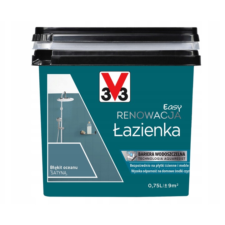V33 óceánkék fürdőszoba felújító festék 0.75l 12.8x14.5x9.5cm