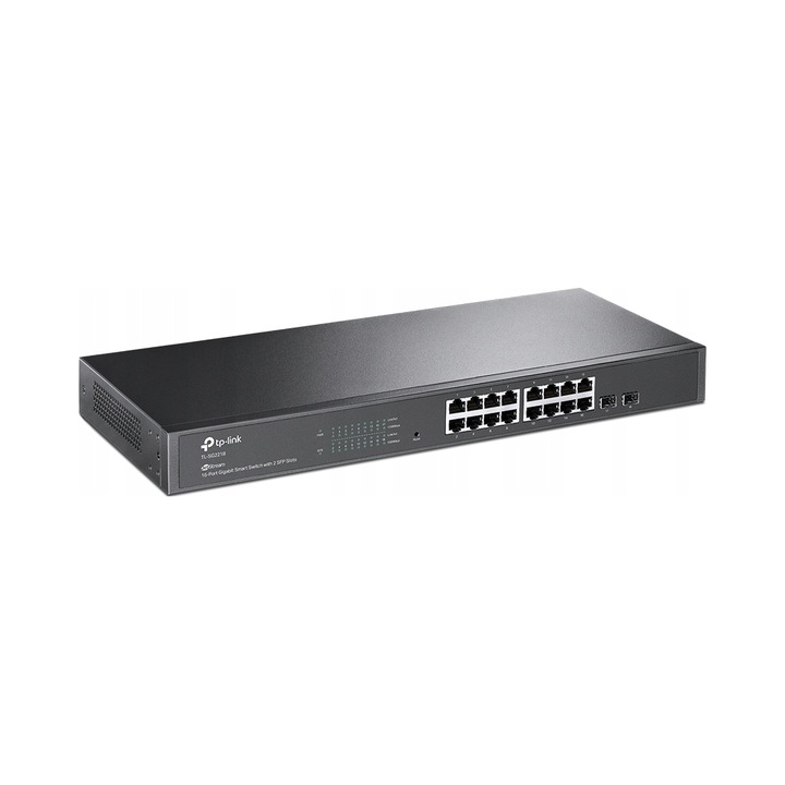 Switch Smart TP-Link JetStream TL-SG2218, 16 gigabit port, 2 SFP slot, fekete, 440x180x44mm