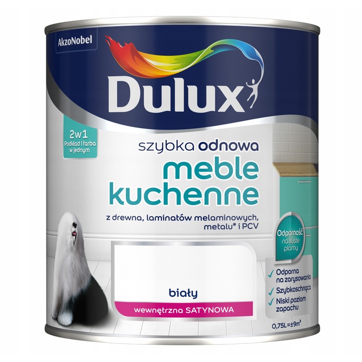 Dulux Szybka Odnowa festék, fehér, 0.75L, szatén, ellenálló