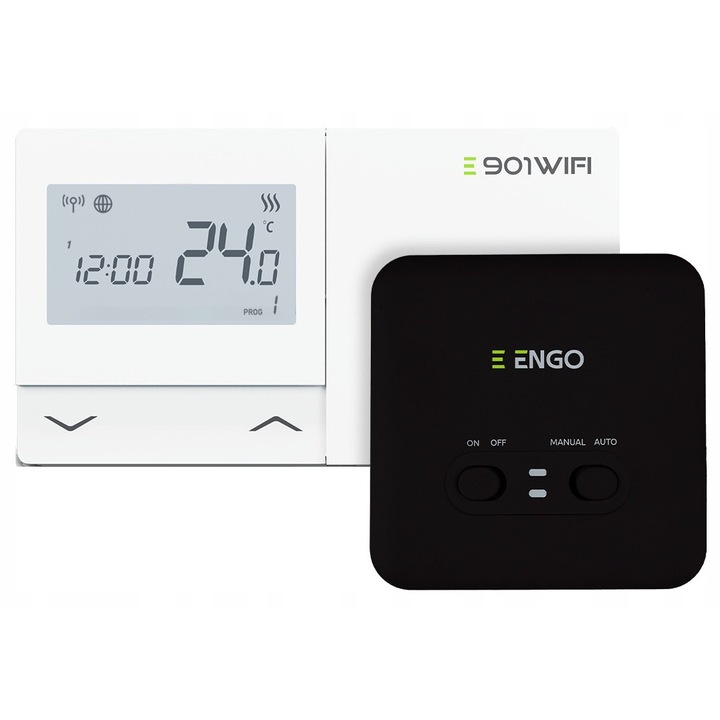 ENGO E901 Wi-Fi hőmérséklet szabályzó, vezeték nélküli vezérlés, fehér, 150x84x22mm