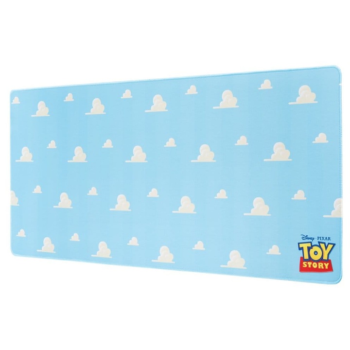 Egér- és billentyűzettartó Grupo Erik Toy Story XL licencelt Disney, nagy sűrűségű textil felület a pontosságért, csúszásmentes gumi hátlap és megerősített élek, Kék, 80 x 35 cm