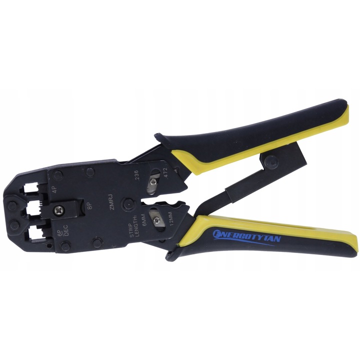 Energotytan ZMRJ krimpelő fogó RJ45 RJ12 RJ11 csatlakozókhoz, cserélhető pengékkel, 8P8C 6P6C 6P4C