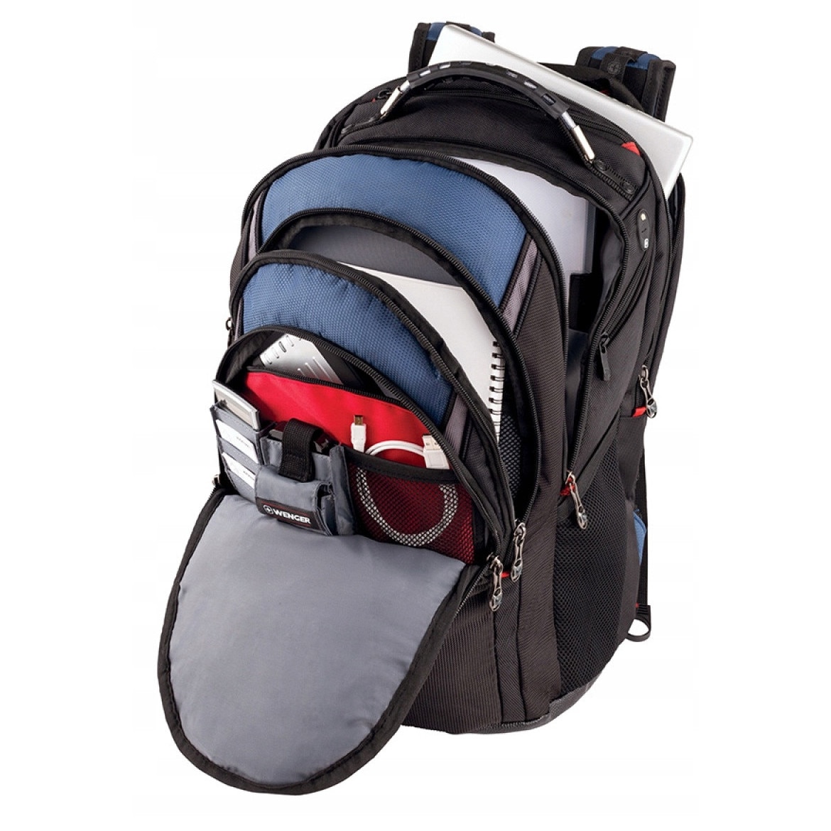 Rucsac laptop Wenger Ibex negru gri albastru 47x37x26cm