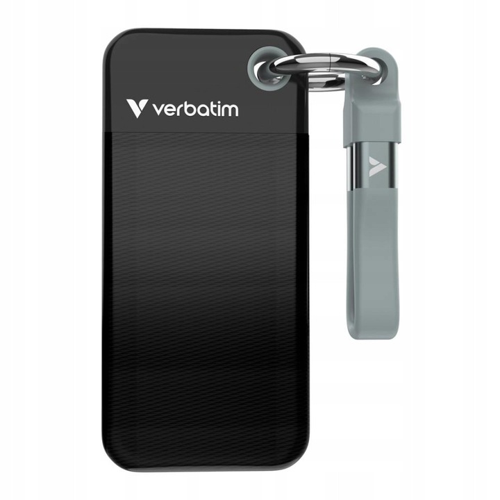 SSD външен Verbatim Pocket 2TB USB-C 3.2 Gen 2 черно-сив 96,1x45,1x10mm