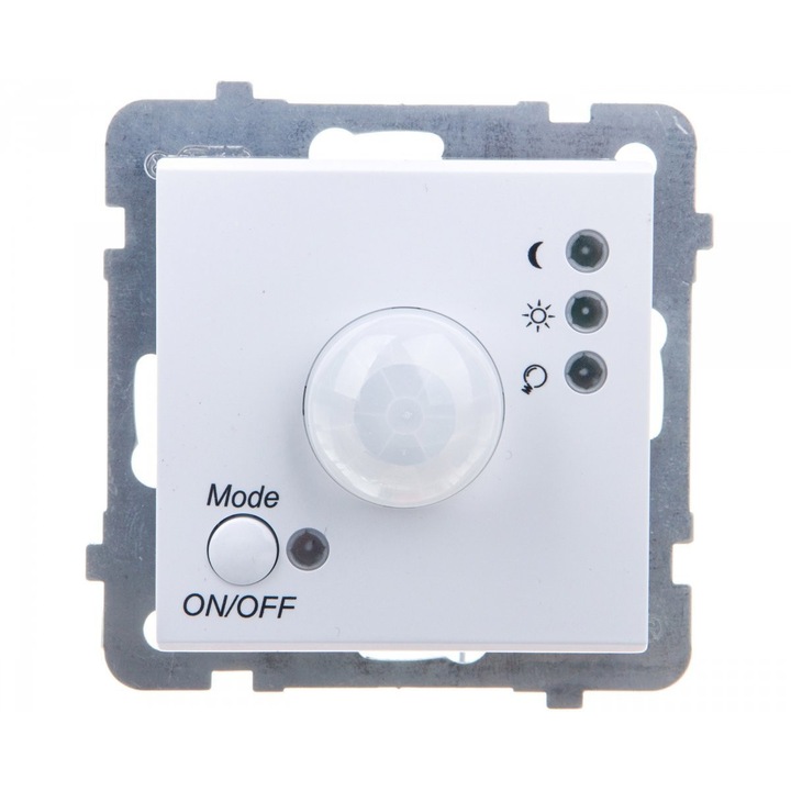 Senzor de miscare / detector Ospel SONATA lP-16R/m/00, raza 7 m, unghi de detectie 136°, 230 V, 3200 W, alb