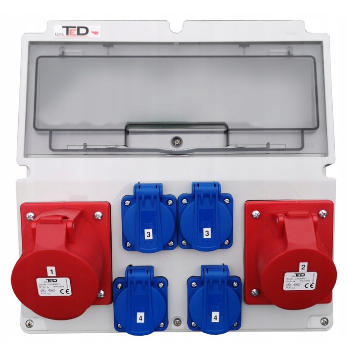 TED Szafir elektromos elosztószekrény 14 modul 32A 16A 230V IP44