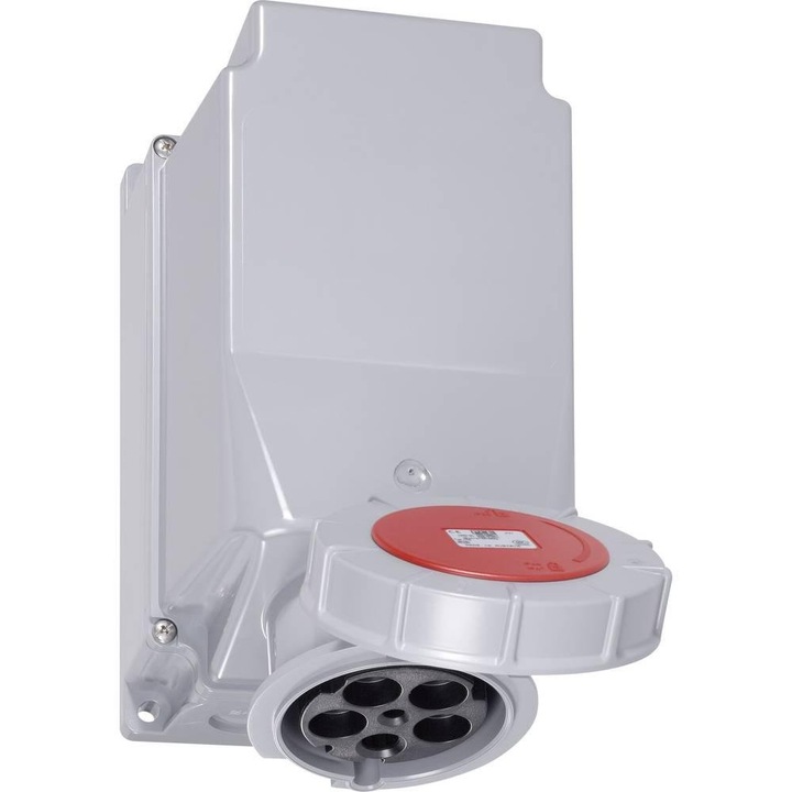 Priza fixa Pce POWER TWIST 125A 5P rosu 400V IP67 montaj natynkowy