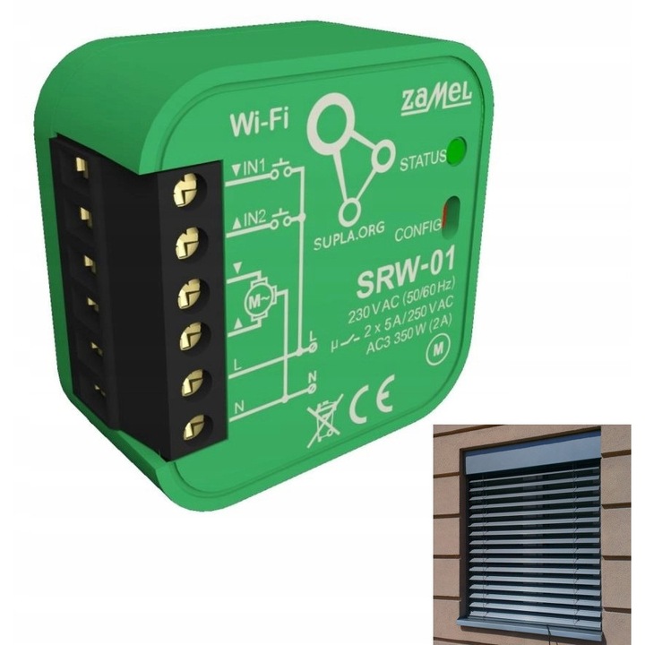 Zamel SRW-01 Wi-Fi redőnyvezérlő 230V, vezeték nélküli, 2.4GHz, kompakt