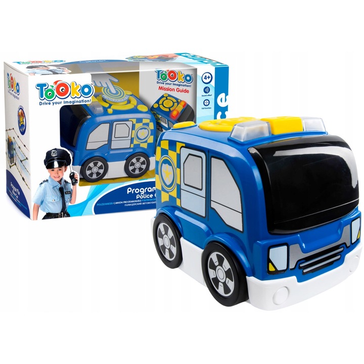Silverlit Tooko Press N' Go rendőrautó, programozható, kék, 4+ év