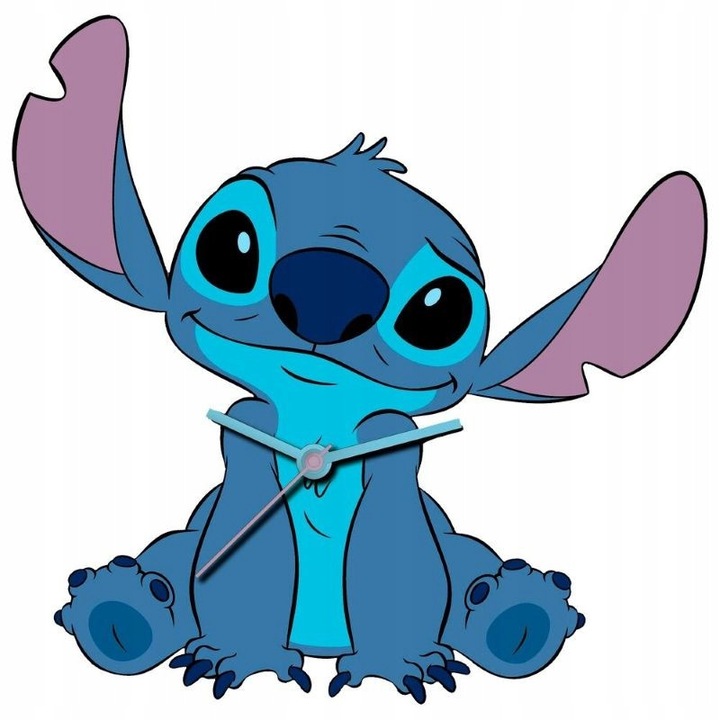Ceas de perete Kids Euroswan Lilo & Stitch, 50x50cm, albastru