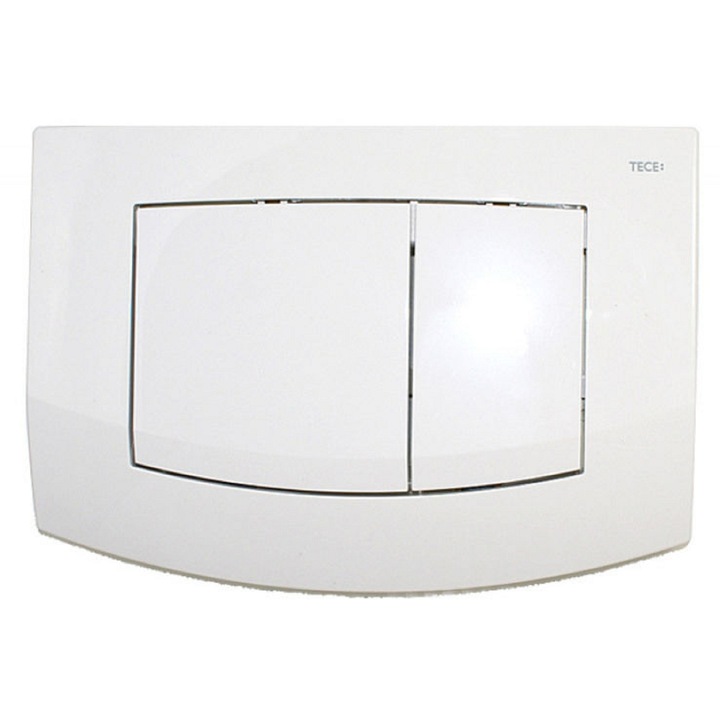 Бутон за тоалетна Tece Ambia, пластмаса, бял, 21.4x15.2x2 см