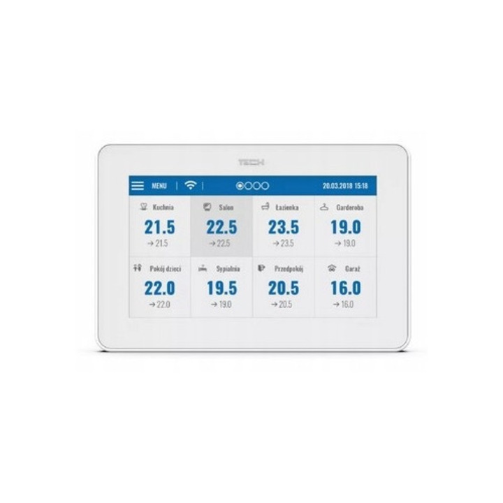 Panou control incalzire Tech M-12 alb 12x12cm