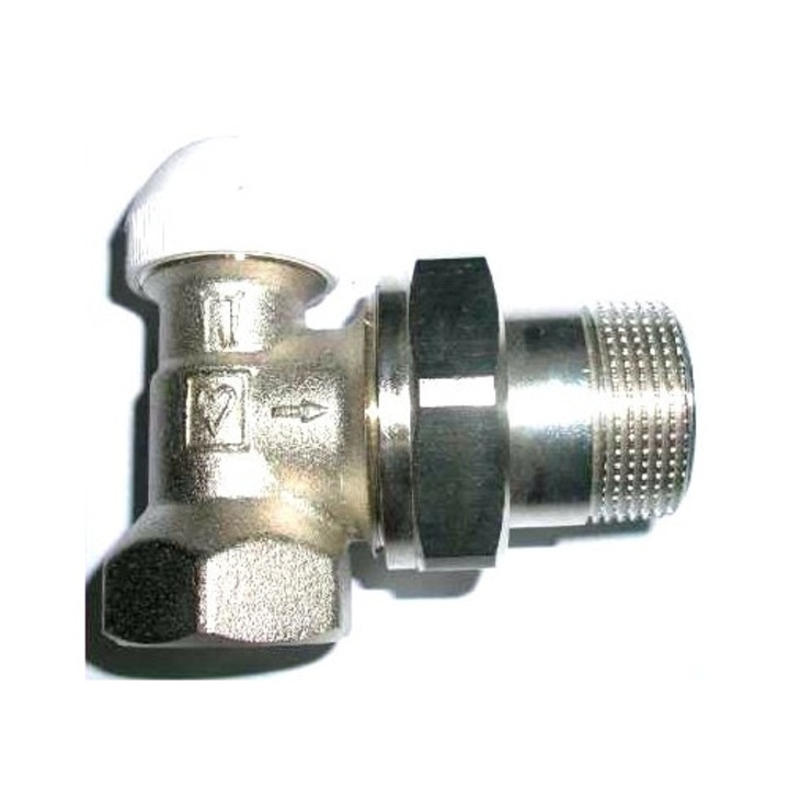 Термостатичен ъглов кран Herz 3/4", 650x330x20mm, бял