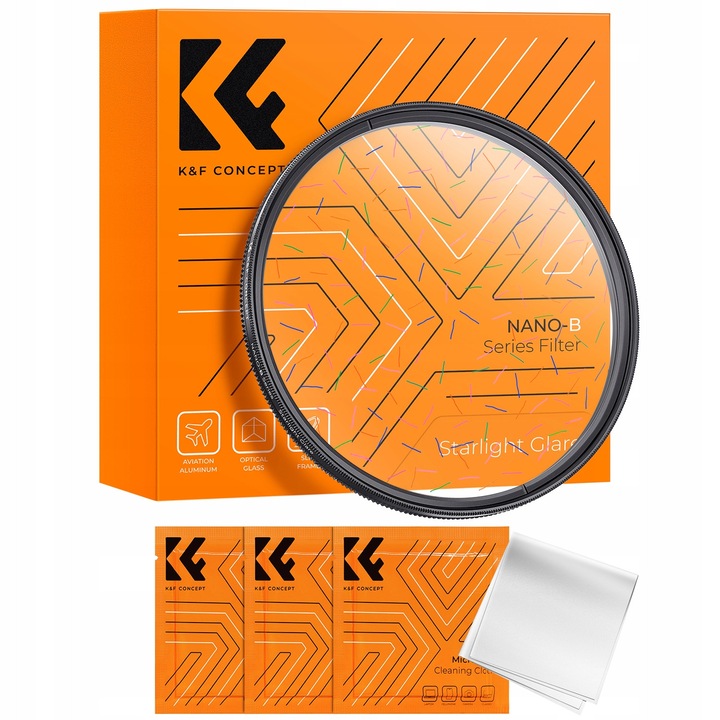 Фото филтър K&F Concept Starlight Glare Nano-B златист 49mm тънък