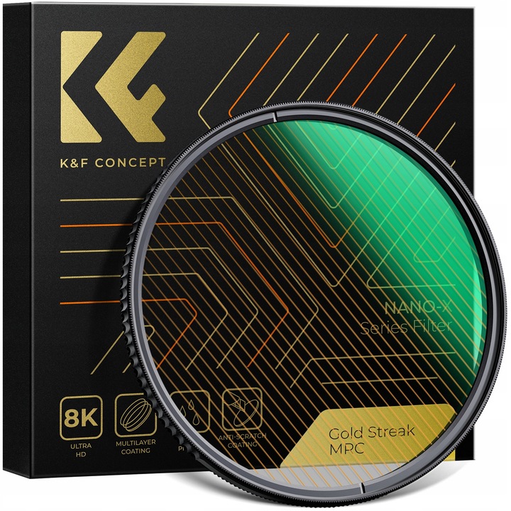 Анаморфен филтър K&F Concept Nano X със златен ефект 49mm тънък