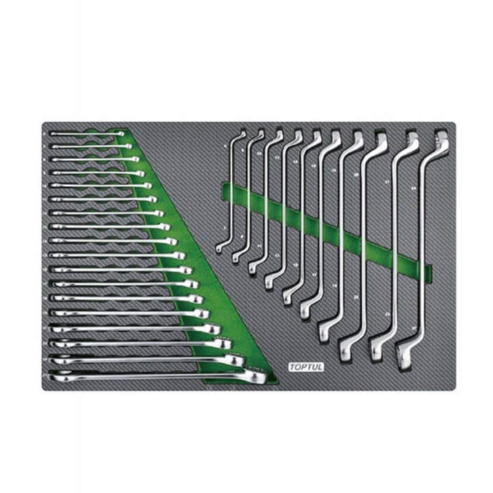Set chei plate si inelare Toptul 28 piese verde 6-27mm