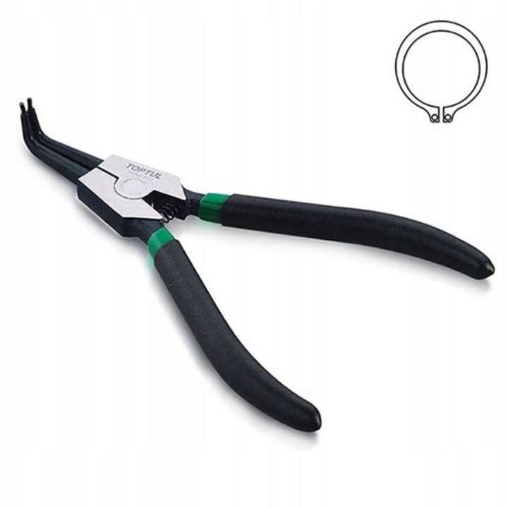 Clesti Toptul 175mm curbati, maner antiderapant, otel CR-V