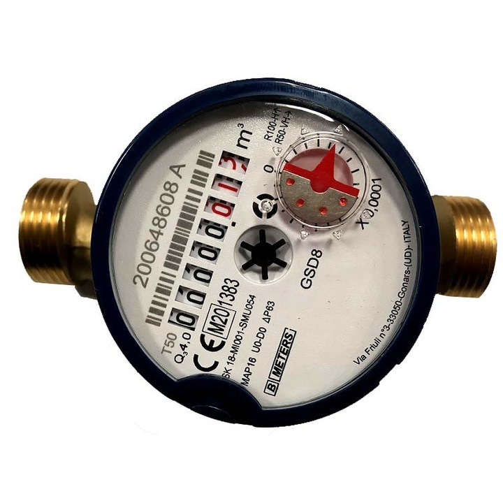 Водомер за студена вода BMeters GSD8 3/4", 4,0m3/h, 360° 8 цифри, 2026