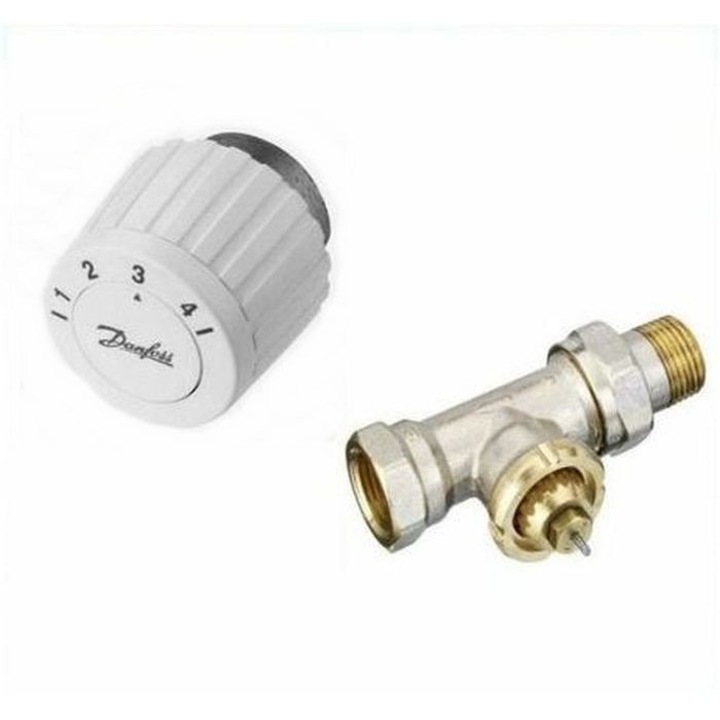 Комплект термостат Danfoss RTL 10-50C и вентил 1/2" прост