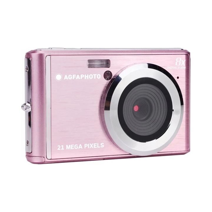 AgfaPhoto DC5200 kompakt fényképezőgép, rózsaszín, 21MP, stabilizálás, 2.4inch