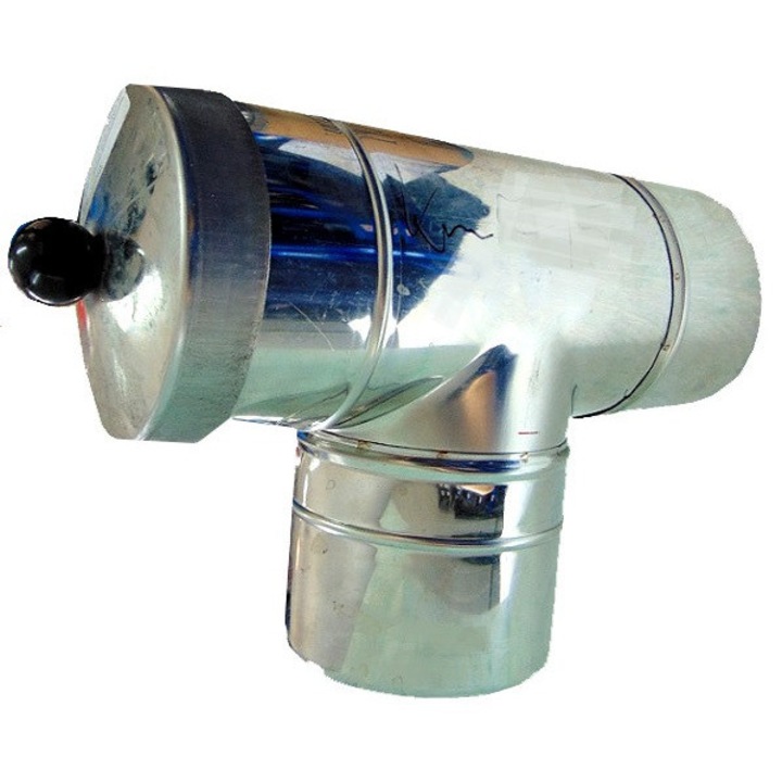 Тройник с почистващ отвор за котел Prodmax 60x100mm инокс 0,4-0,6mm