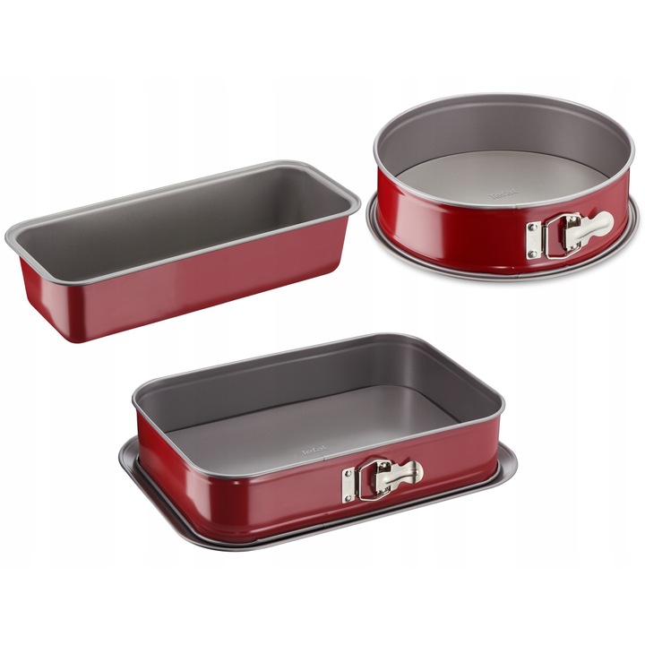 Tefal Delibake sütőforma készlet, 19cm, 30cm, 36x24cm, piros