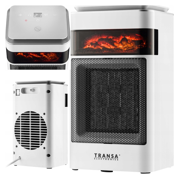 Керамичен термовентилатор Transa Electronics CeramioFlame LED 1500W 15x27x12cm
