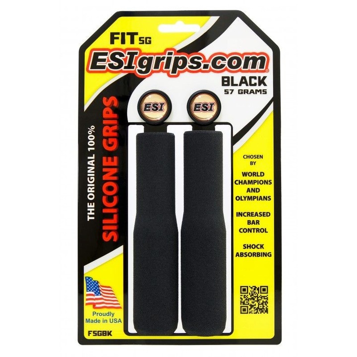 ESI Fit SG szilikon kerékpár markolat, fekete, 133mm szett