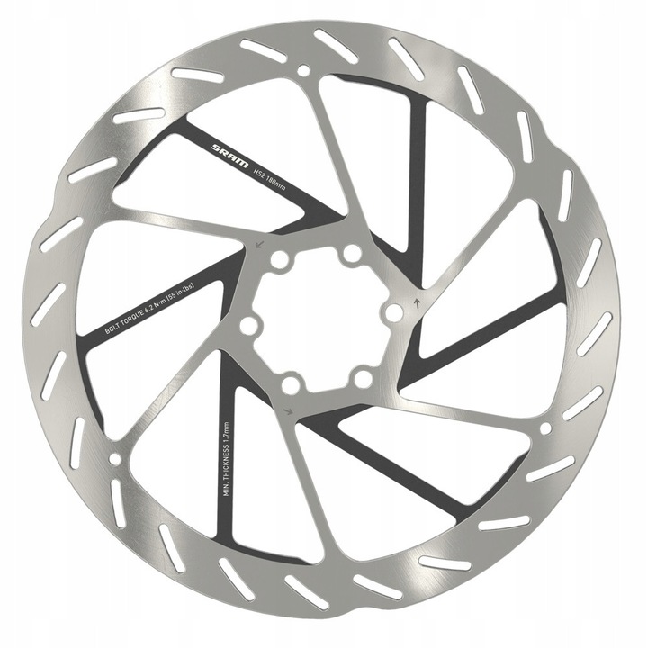 Спирачен диск SRAM HS2 180mm сребрист 6 болта