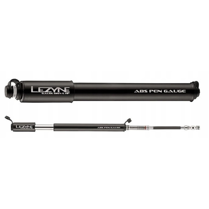 Lezyne Gauge Drive HP ABS kerékpárpumpa, nyomásmérővel, fekete, 232mm