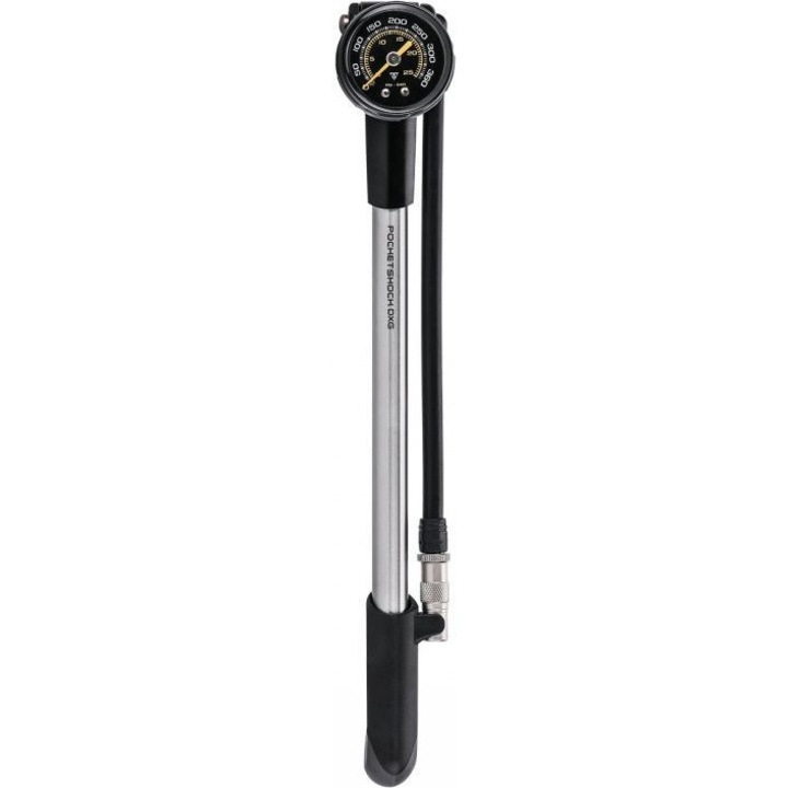 Pompa Topeak Pocket Shock DXG XL, alumínium, analóg nyomásmérő, 30.5x4.5x4.3 cm