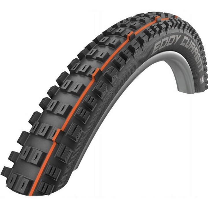 Schwalbe Eddy Current Front kerékpár gumiabroncs 27.5x2.60 fekete narancssárga
