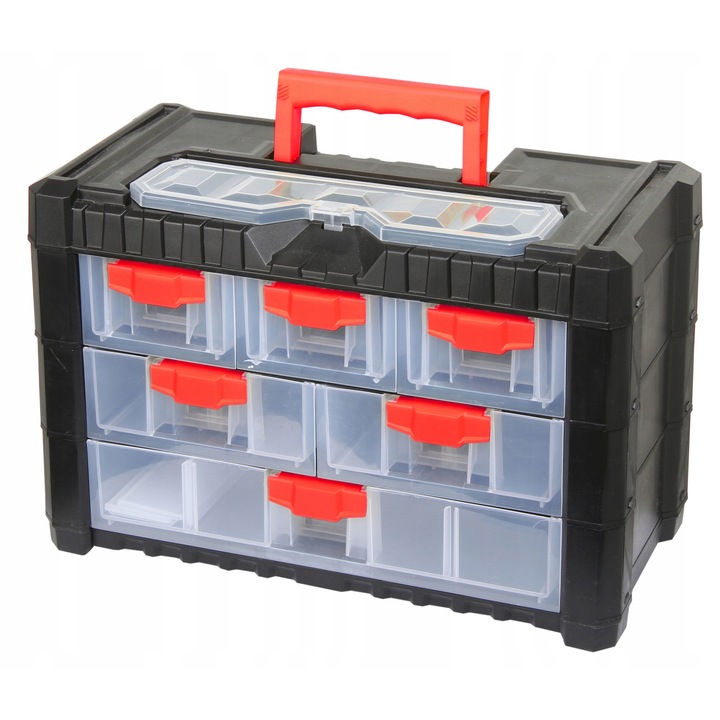 Organizer Proline HD 35741 13 rekesszel, fekete, 26x40x20cm
