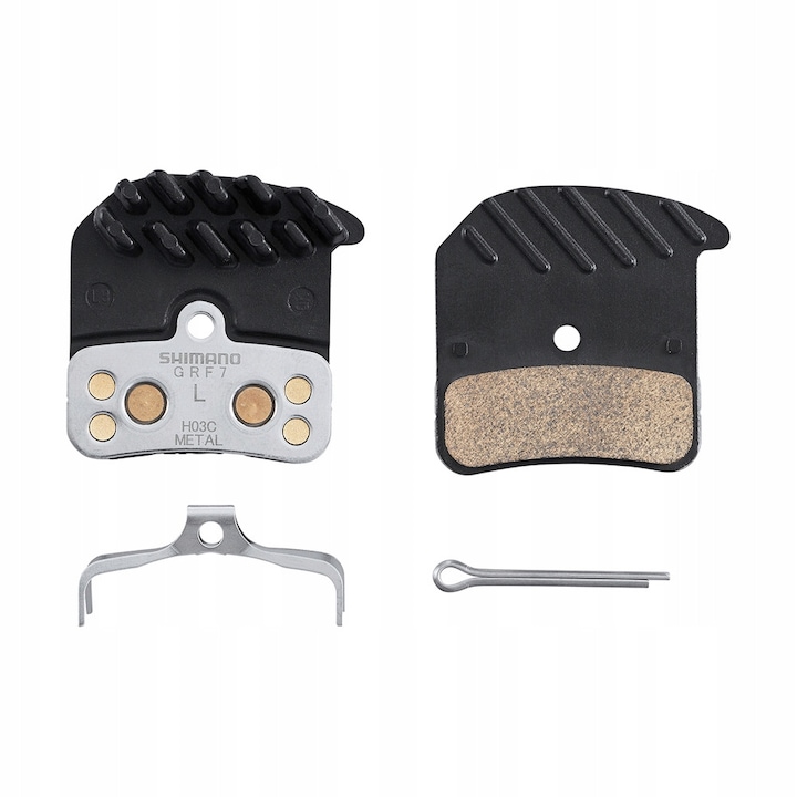 Метални спирачни накладки Shimano H03C с радиатор, комплект, черни, универсални