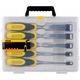Dalti pentru lemn Stanley Dynagrip FUFN4VFSW8, set 5 piese (6, 10, 15, 20, 25 mm), maner bimaterial ergonomic, lame calite si slefuite, galben/negru