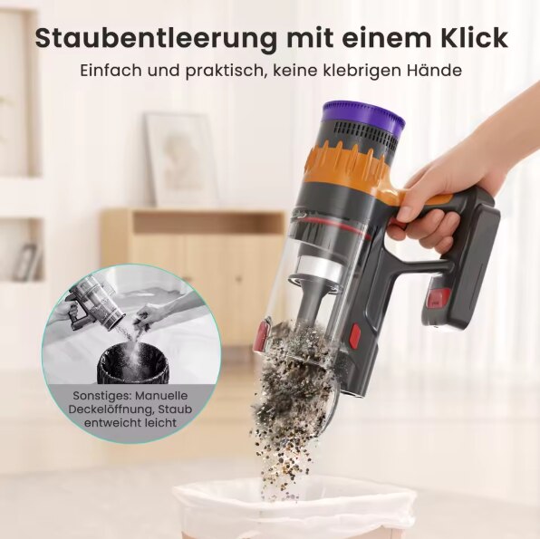 Aspirator Lefant, fara fir, 40.000 Pa, motor fara perii, afisaj LED, filtrare HEPA in 5 etape, autonomie de 42 de minute, curatare par de animale, V1