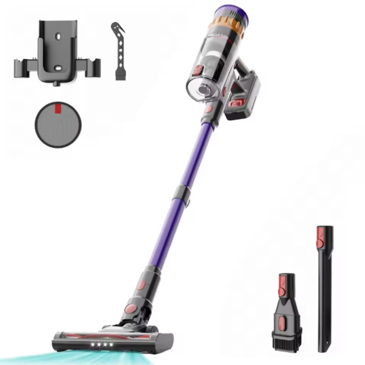 Aspirator Lefant, fara fir, 40.000 Pa, motor fara perii, afisaj LED, filtrare HEPA in 5 etape, autonomie de 42 de minute, curatare par de animale, V1