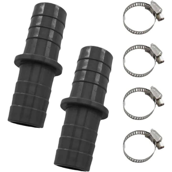Set 2 conectori furtun masina de spalat, cleme metalice, 67x2.1cm, universal