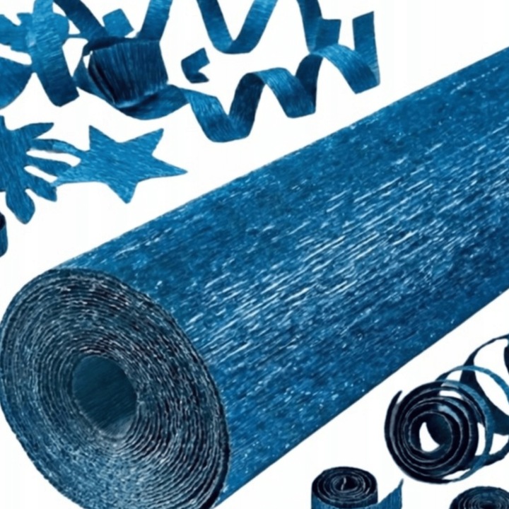 Krepp papír, Cartotecnica Rossi Metalizált 805, 180 g grammsúly, nagyon ellenálló és nyújtható modellezéshez, metálkék, 50 x 250 cm