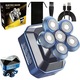 Aparat de ras electric pentru barbati, cap rotativ 6D, impermeabil IPX7, umed si uscat