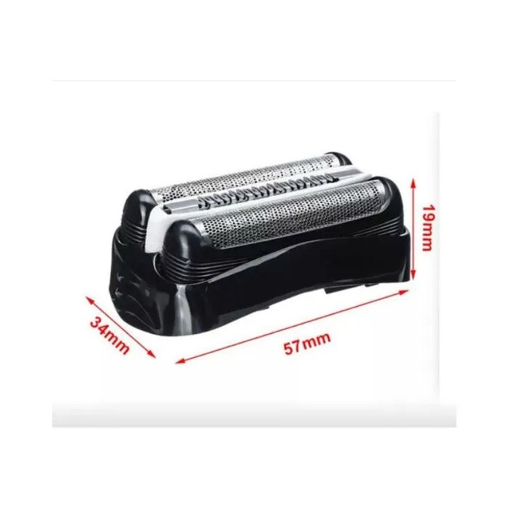 Cap de schimb pentru aparat de ras compatibil cu Braun 3 Series 300S/301S/310S/320S/330S/340S/360S/380S/3000S, grila si cutter, piesa de schimb, Negru, 1 buc