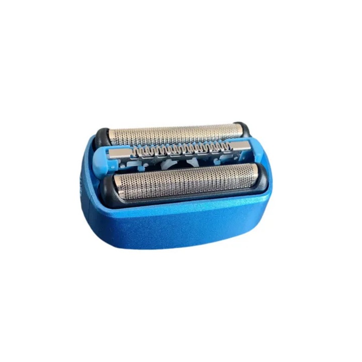 Cap de schimb pentru aparat de ras electric compatibil cu Braun 40B, plasa dubla si lama integrata, versiune performanta, albastru, 1 bucata