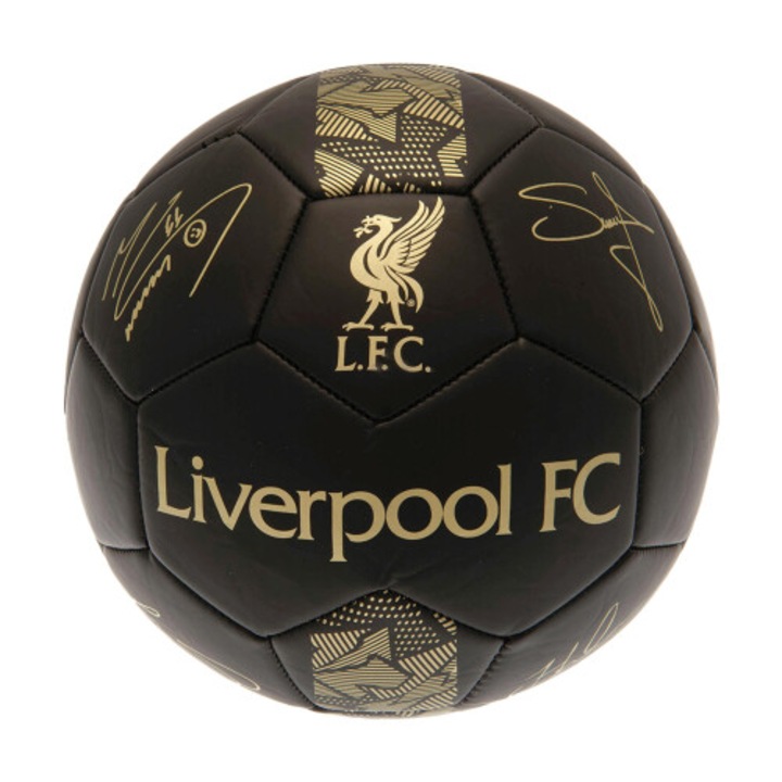 Phantom Signature szintetikus bőr futballlabda, Liverpool FC, fekete/arany, 5-ös méret