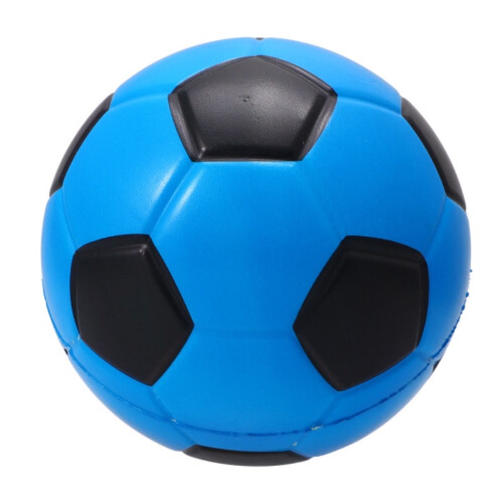 Minge fotbal jucarie PU albastru 15x15x15cm