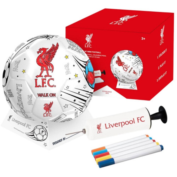 Set mini fotbal Liverpool FC, creste, contur, stele, text, multicolor, cadou
