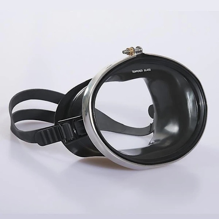 Masca scufundari neagra, ochelari inox, reglabila rapid, 18x13x6cm