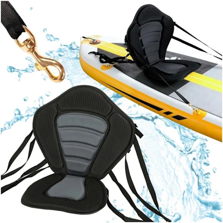 Scaun kayak cu spatar pentru SUP, reglabil, negru, 38x32x51x45cm