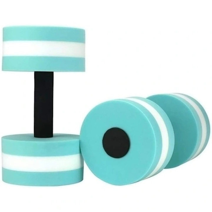 Gantere pentru apa, greutati acvatice din spuma EVA, flotante, cu flotabilitate ridicata si absorbtie redusa, rezistenta in apa ≈3 lb (≈1.4 kg), Turcoaz/Alb, 1 pereche