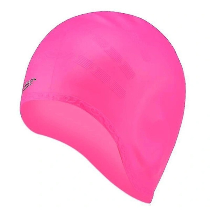 Casca impermeabila silicon roz pentru par lung unisex, protectie urechi, marime mare